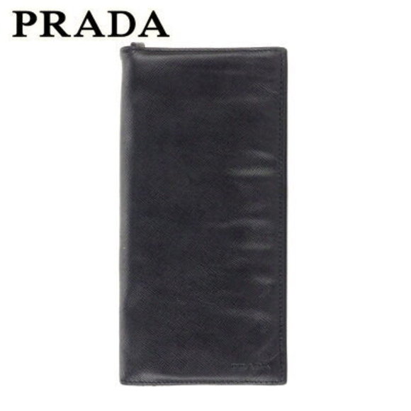 Prada long Wallet zipper black Saffiano leather - Picture 1 of 6